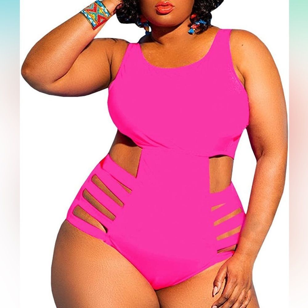 High-Waisted One-Piece Swim Suit | 3X